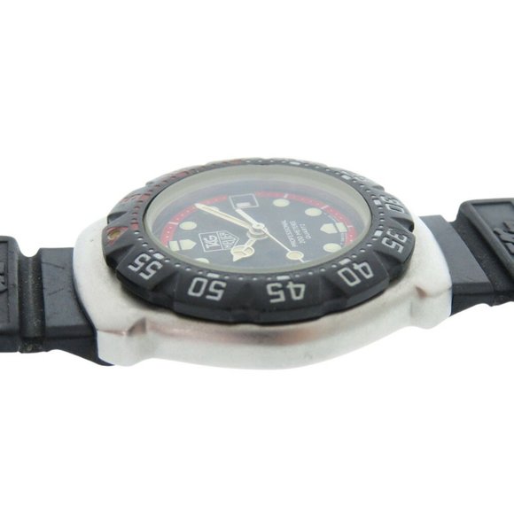 TAG Heuer Formula 1 374.508 Stainless Steel Rubber Black Dial Quartz Wristwat...